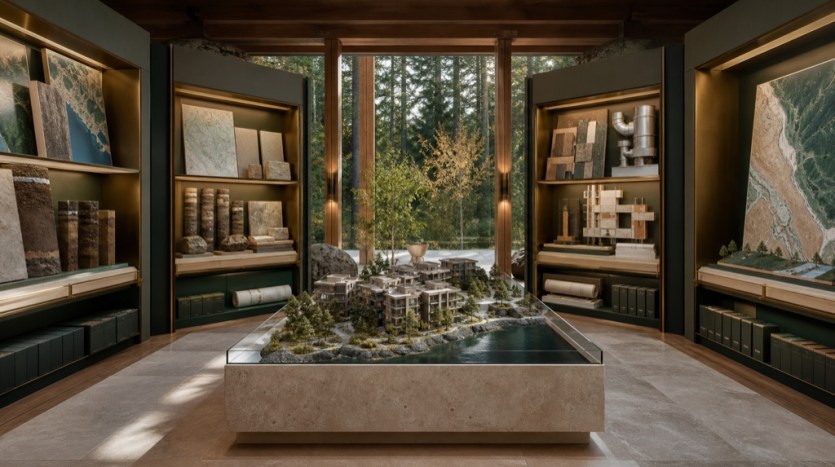 A BC property model sits within a library of land, title, building, zoning and environmental evidence
