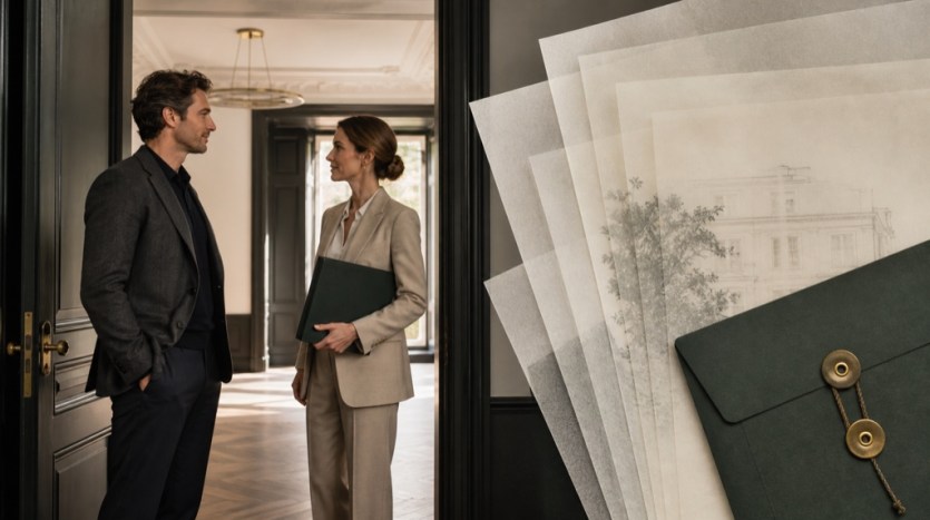 A property conversation is converted into layered written confirmation and a sealed record