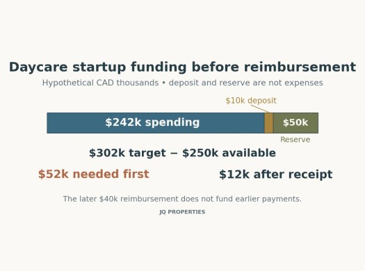 A $302,000 funding target includes spending, a refundable deposit and reserves, with $52,000 needed before reimbursement.